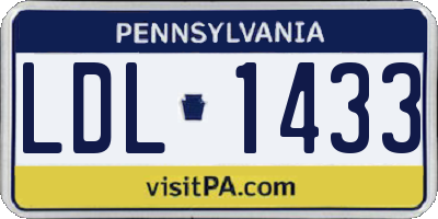 PA license plate LDL1433