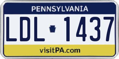 PA license plate LDL1437
