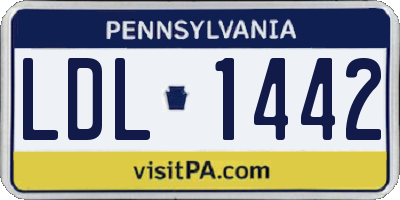 PA license plate LDL1442