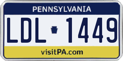 PA license plate LDL1449
