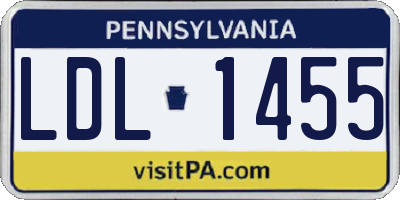 PA license plate LDL1455
