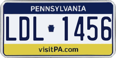 PA license plate LDL1456