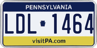 PA license plate LDL1464