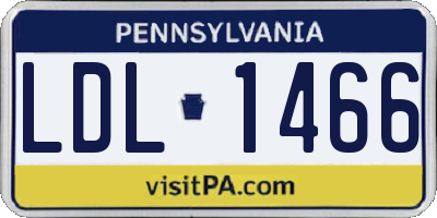 PA license plate LDL1466
