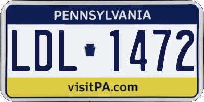 PA license plate LDL1472