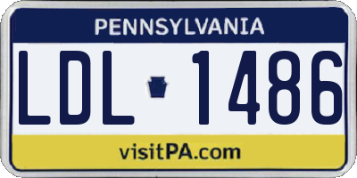 PA license plate LDL1486