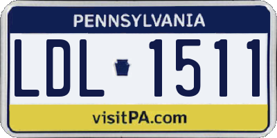 PA license plate LDL1511