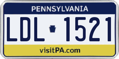 PA license plate LDL1521