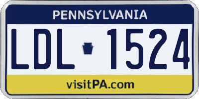 PA license plate LDL1524