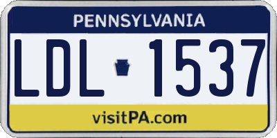 PA license plate LDL1537