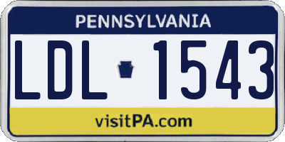 PA license plate LDL1543