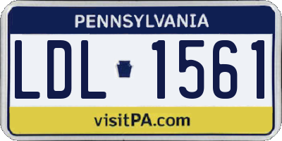 PA license plate LDL1561