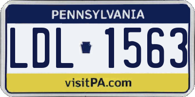 PA license plate LDL1563