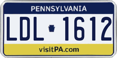PA license plate LDL1612