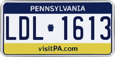 PA license plate LDL1613