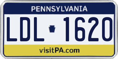PA license plate LDL1620