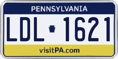 PA license plate LDL1621
