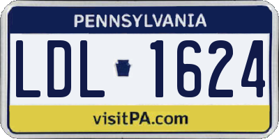 PA license plate LDL1624