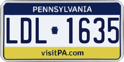 PA license plate LDL1635