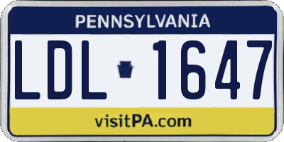 PA license plate LDL1647