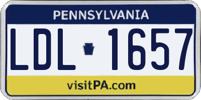 PA license plate LDL1657