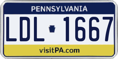 PA license plate LDL1667