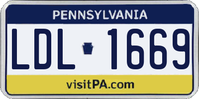 PA license plate LDL1669