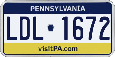 PA license plate LDL1672