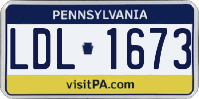 PA license plate LDL1673