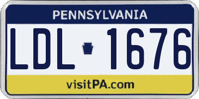 PA license plate LDL1676