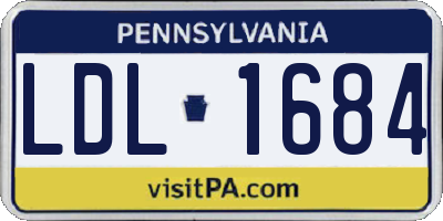 PA license plate LDL1684