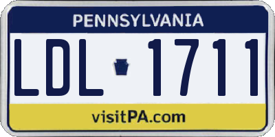 PA license plate LDL1711