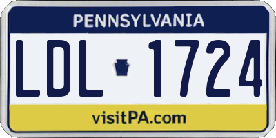 PA license plate LDL1724