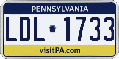 PA license plate LDL1733