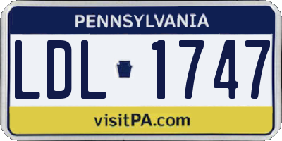 PA license plate LDL1747