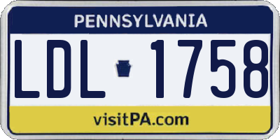 PA license plate LDL1758