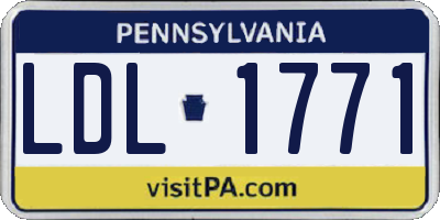 PA license plate LDL1771