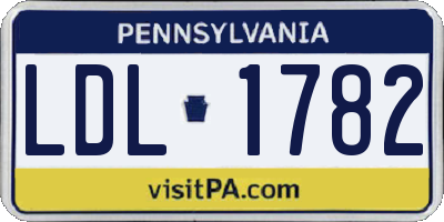PA license plate LDL1782