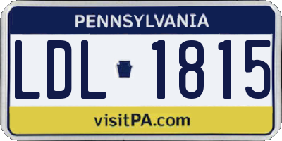 PA license plate LDL1815