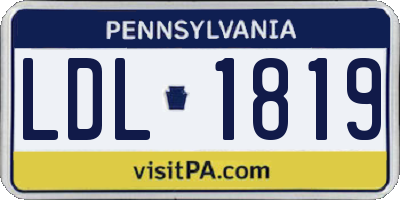PA license plate LDL1819