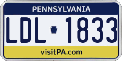 PA license plate LDL1833