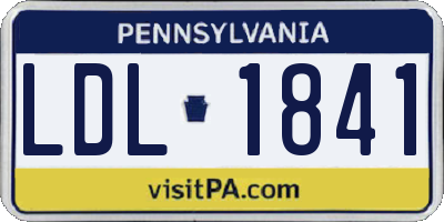 PA license plate LDL1841