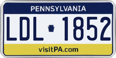PA license plate LDL1852