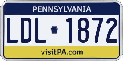 PA license plate LDL1872