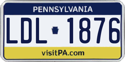 PA license plate LDL1876
