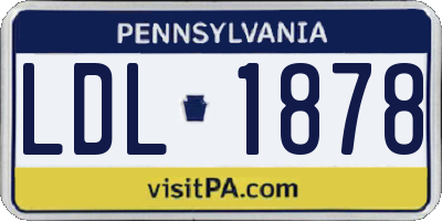 PA license plate LDL1878