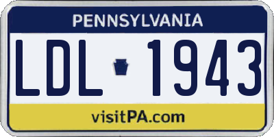 PA license plate LDL1943