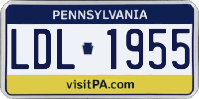 PA license plate LDL1955