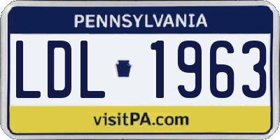 PA license plate LDL1963