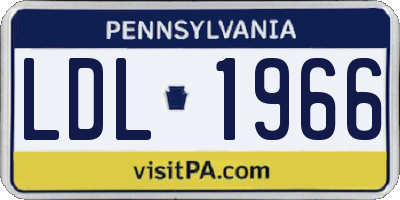 PA license plate LDL1966
